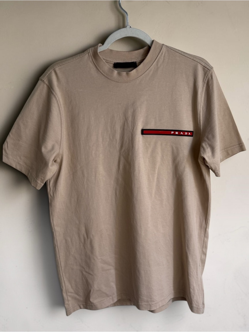 Original Prada Beige Short-Sleeve Logo T-Shirt